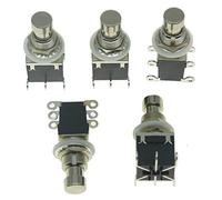 KAISH Confezione da 5 terminali laterali a scatto Stomp a 6 pin DPDT per effetti a pedale per chitarra, colore nero