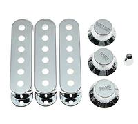 Kaish, coperture per pickup in plastica cromata ST Strat, spaziatura a 52 mm, con manopole e punta per interruttore a 5 vie per chitarre Stratocaster/Strat USA