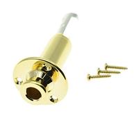 Kaish, jack jack per chitarra acustica e basso, 6,35 mm, con uscita mono, con presa jack, cromato, nero/oro Old Skool Pro