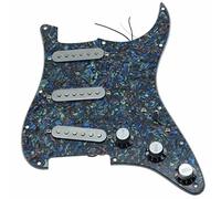 KAISH Loaded Strat SSS battipenna precablato ST Strat con pickup in ceramica per Fender Abalone Pearl con coperture cromate e manopole