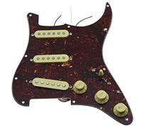 KAISH Loaded Strat SSS battipenna precablato ST Strat con pickup in ceramica per Fender Vintage tartaruga con coperture crema e manopole