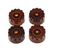 KAISH - Manopole di controllo per chitarra Les Paul zigrinate in ambra, 4 pezzi