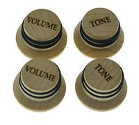 Kaish, manopole in legno d'acero, in stile LP/Strat, per cappello, manopole a campana metriche da 5,8 mm 2*Volume 2*Tone