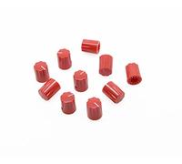 KAISH - Manopole per amplificatore a forma di cilindro, con bordo smerlato, 10 pezzi, colore: Rosso