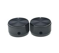 KAISH Manopole per potenziometri in alluminio diametro da 30 mm con indicatore e vite per amplificatori AMP/amplificatore di potenza/preamplificatori, colore nero con design a strisce