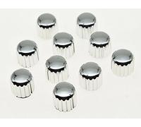 Kaish, manopole zigrinate in plastica, cromate, per amplificatore chitarra, 18 x 17 mm, 10 pezzi