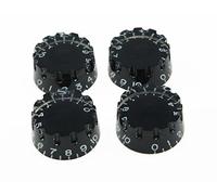 KAISH Manopole zigrinate per chitarra Les Paul, colore nero, confezione da 4 pezzi