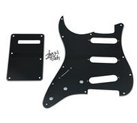 Kaish nero 3 PLY Lefty ST Strat Sss Pickguard, mancini Trem copertura set per Fender