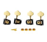 KAISH Nero con oro 2 + 2 Cloverleaf Accordatori per basso, accordatura dei bassi per Standard/Highway One Series Jazz J Bass/Precision P Bass