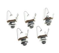 KAISH Nickel Premium 5pcs Materiale Ottone Filo Americano Audio 1/4 "Femmina Chitarra/Basso/Ingresso Jack 6.35mm TS Mono Montaggio a Pannello Presa Jack con Dadi e Rondella