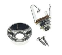 KAISH Piastra jack elettrosocket per chitarra elettrica con filettatura americana in ottone con uscita in ottone jack mono e viti per FD American/MIM Style Tele/Telecaster