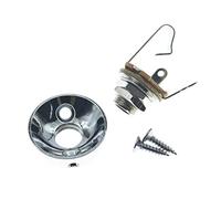 KAISH Piastra jack elettrosocket per chitarra elettrica con filettatura americana in ottone cromato con uscita mono jack e viti per FD American/MIM Style Tele/Telecaster