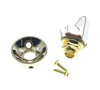 KAISH Piastra jack per chitarra elettrica con filettatura americana in ottone dorato Electrosocket Jack con uscita in ottone Mono Jack e viti per FD American/MIM Style Tele/Telecaster