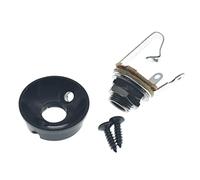 KAISH Piastra jackplate per chitarra elettrica metrica in ottone nero con uscita in ottone jack mono e viti per telecaster stile importazione FD