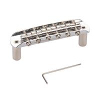 KAISH Ponte per chitarra elettrica, raggio 18,4 cm, con grandi selle a barilotto (non regolabile in altezza), stile vintage, spaziatura tra le corde, cromato