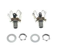 KAISH Premium 2 pz Ottone Metrico Filettatura Audio 1/4" Femmina Stereo Jack Presa 6.35mm Uscita/Ingresso Jack TRS Stereo Montaggio a Pannello Presa Jack per Chitarra/Basso/Pedali/Microfono