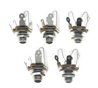 KAISH Premium 5pcs Ottone American Thread Audio 1/4" Femmina Stereo Jack Presa 6.35mm Uscita/Ingresso Jack TRS Stereo Montaggio a Pannello Jack Presa per Chitarra/Basso/Pedali/Microfono