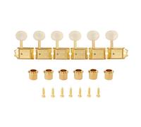 KAISH Pure Vintage Tuners Tuning Machines Pioli Chitarra Tuning Keys con Split Post per Strat/Tele/Jaguar Aged White Plastic Oval Knob Destra Oro