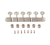 KAISH Pure Vintage Tuners Tuning Machines Pioli Chitarra Tuning Keys con Split Post per Strat/Tele/Jaguar manopola ovale in metallo mancino invecchiato/reliquia nichel