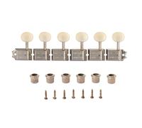 KAISH Pure Vintage Tuners Tuning Machines Pioli Chitarra Tuning Tasti con Split Post per Strat/Tele/Jaguar Aged White Plastic Oval Knob Left Hand Aged/Relic Nickel