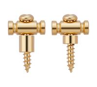 KAISH Set di 2 guide per corde per chitarra in acciaio inox, con due distanziatori corti e due alti, per varie chitarre, colore: oro