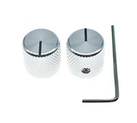 KAISH Set di 2 manopole per chitarra e basso in metallo alluminio, dal design piatto, per il controllo del volume e del tono, con potenziometri universali da 1/4" con linea indicatore, per Tele