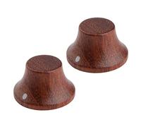 KAISH - Set di 2 pomelli in legno LP/Strat stile campana per chitarra, basso e cappello in legno, con indicatore di puntino in legno Bubinga