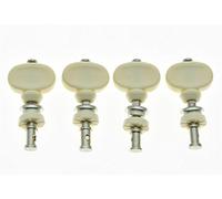 KAISH - Set di 4 chiavi in nichel con bottoni avorio per ukulele e accordatori