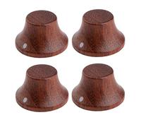 KAISH - Set di 4 pomelli in legno LP/Strat stile campana per chitarra, basso e cappello in legno, con indicatore di puntino in legno Bubinga