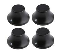 KAISH - Set di 4 pomelli in legno LP/Strat stile campana per chitarra, basso e cappello in legno, con indicatore a puntino, in legno ebano