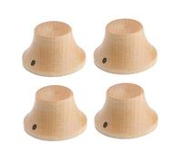 KAISH - Set di 4 pomelli in legno LP/Strat stile campana per chitarra, basso e cappello in legno, con indicatore a puntini in legno d'acero