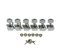 KAISH - Set di 6 chiavi in linea semi-chiuse per accordatura della chitarra, per chitarra elettrica, cromato