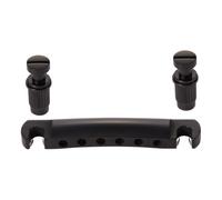 KAISH Tune-O-Matic - Barra di arresto per cordiera a ponte con chiusura a clip, per chitarre LP/Les Paul/SG/ES, colore: Nero