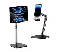 Kaishuai Supporti per Tablet PC,Supporto tablet,Supporto Pieghevole per Tablet in Alluminio per iPad,telefoni o altri dispositivi Staffa Regolabile in Doppia Altezza e Angolazione