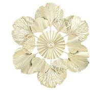 kaisudiAP Decorazione della Parete di Lusso Nordico Apricocchia Specchio a Foglia Specchio a Sospensione per la Decorazione del Portico di Arte in Ferro. (B 43.3x43.5x3cm/17.0x17.1x1.2in)