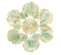 kaisudiAP Decorazione della Parete di Lusso Nordico Apricocchia Specchio a Foglia Specchio a Sospensione per la Decorazione del Portico di Arte in Ferro. (A 46x45.5x3.5cm/18.1x17.9x1.4in)