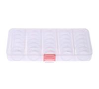 kaisudiAP Piccoli gioielli rotondi in plastica trasparente con perline contenitori con scatola portatile compatto ideale per nail art proprietario del negozio orecchini da esposizione