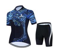 KAISUN Abbigliamento Ciclismo Set Manica Corta Tuta Ciclismo Donne Bici Completo Ciclismo Estivo con Pantaloncini Imbottiti In 9D Gel Traspirante (Color : TYP-6, Size : Small)