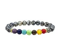 KAISUN Bracelet Chakra en Pierres Naturelles - Perles de Lithothérapie Réglable pour Femme/Homme, Équilibre Énergétique (type-3)
