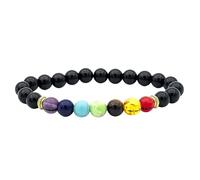 KAISUN Bracelet Chakra en Pierres Naturelles - Perles de Lithothérapie Réglable pour Femme/Homme, Équilibre Énergétique (type-6)