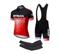 KAISUN Completo Abbigliamento Sportivo Ciclismo Estivo Uomo, Manica Corta Tuta Ciclismo + Salopette Pantaloncini + Manica, Asciugatura Rapida (Color : Typ-8, Size : Large)