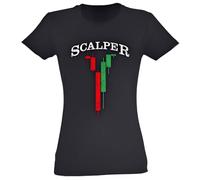 KAISUO Scalper Women T-Shirt Bearish Bullish Trader Fun Analyst Investment Banker Black S