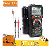 KAIWEETS HT118A Multimetro digitale Ture RMS Auto Range Multimetro 1000V 10A AC DC Ohm Hz NCV misuratore di temperatura di tensione dal vivo