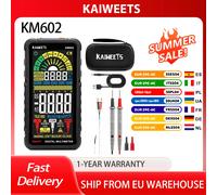 KAIWEETS KM602 Multimetro digitale intelligente, misuratore True-RMS da 6000 conteggi, batteria ricaricabile da 1200 mAh - Nero