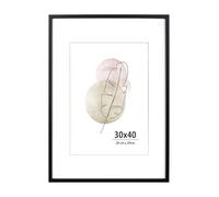 KAIWIN 1 set di cornici per foto da 30 x 40 cm, colore nero, cornice per poster in legno adatta per formato A4 con tappetino, cornici da 16 x 12 cm, per montaggio a parete, per casa, ufficio, galleria