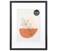 KAIWIN Cornice portafoto nera 12 x 16 / 30 x 40 cm - 21 x 30 cm (A4) con passepartout, cornice portafoto con vetro acrilico da appendere, per foto, poster, puzzle, cornice per poster