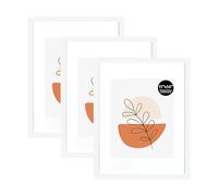 KAIWIN Set di 3 cornici bianche per foto da 35,6 x 27,9 cm, con vetro acrilico, per foto da 25 x 25 cm, da appendere, per foto, poster, puzzle, cornice per poster