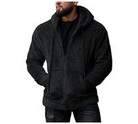 KAIXLIONLY Teddy, giacca in pile da uomo, taglie grandi, per le mezze stagioni, per il tempo libero, per il tempo libero, per l'inverno, da uomo, Nero , M