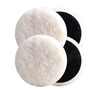 KAIYAYA 4 cuscinetti in lana d'agnello, 125 mm, per lucidare avvitatore a batteria, compatibile con levigatrice orbitale Bosch, per lucidatrice orbitale per auto, pavimenti in