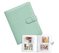 KAIYAYA Album Fotografico in Pelle per Foto 2x3 Pollici - Mini Album Portafoto Album foto con 64 Tasche per Instax/Polaroid/Kpop Card (Verde Menta)